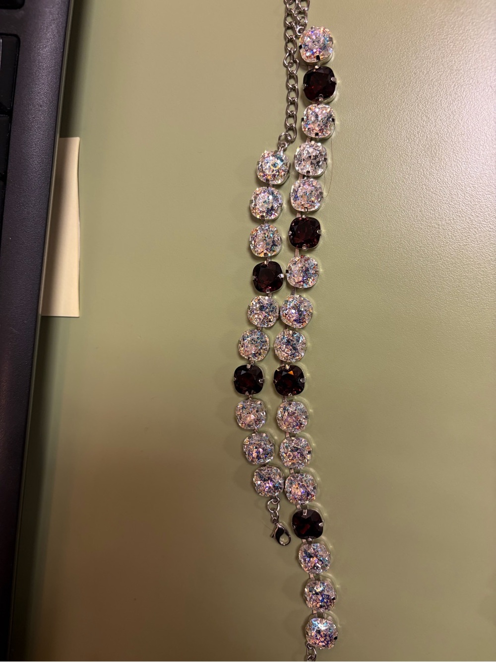Sparkling Black and Clear Crystal Tennis Bracelet - Women Jewelry